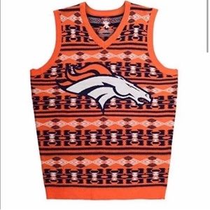 Klew NFL Denver Broncos Ugly Sweater Vest XXL